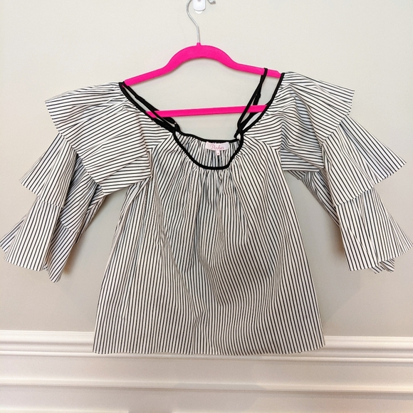 Parker Striped Marielle Cold Shoulder Blouse - Picture 3 of 7